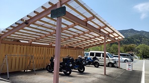 川根温泉 ふれあいの泉 二輪車駐車スペースの写真です