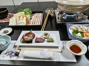 松仙閣 夕食の写真です